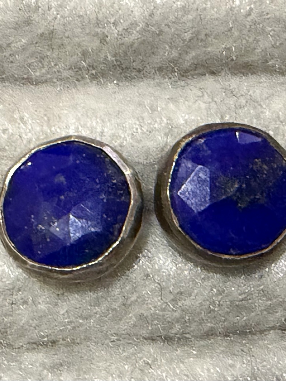 Lapis Lazuli Faceted Stud Earrings - Women Jewelry